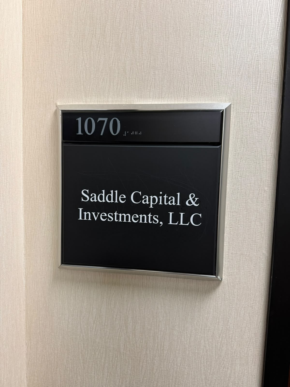 Executive ADA Braille Sign — Saddle Capital