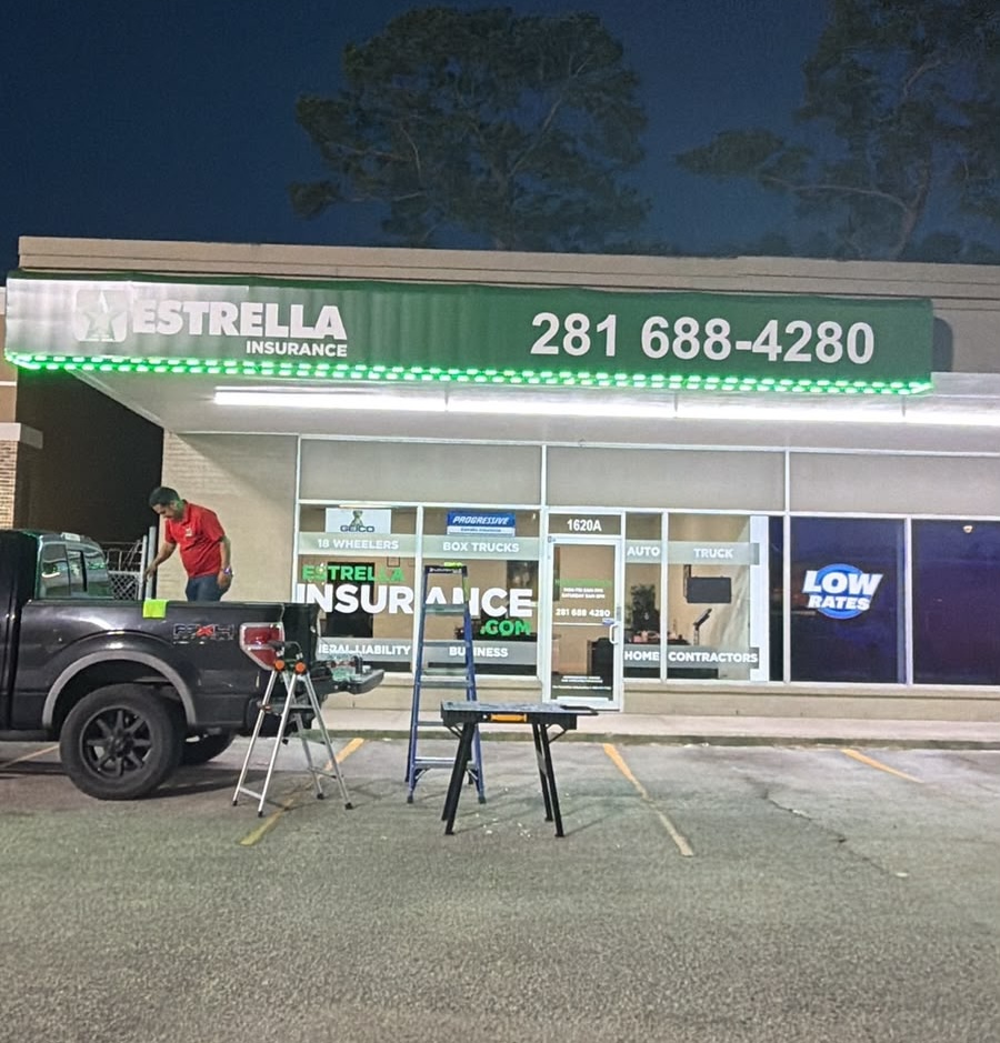 LED-Lit Awning — Estrella Insurance